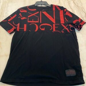 Men’s Armani Exchange Black Graphic T-Shirt Athletic Fit Size Large